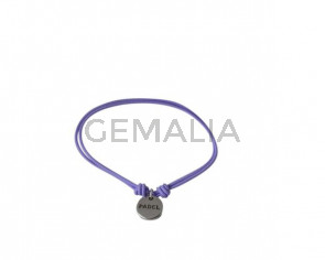 Pulsera padel de zamak elastica. Lila. Adaptable. Calidad Sup.