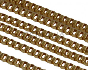 Cadena de Acero inoxidable 304 cuadrada 2mm. Dorado.