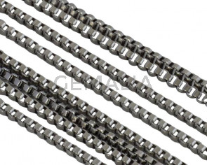 Cadena de Acero inoxidable 304 cuadrada  1,1mm. Plateado.