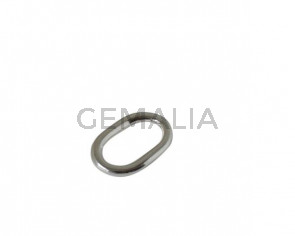 Zamak. Arandela oval 43x28mm. Plateado. Int.32x17mm