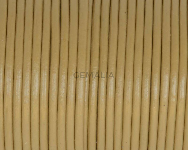 Round Leather cord. 2mm. Light brown