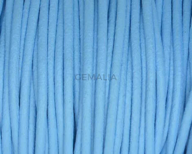 Round leather Cord. 2mm. Sky blue.Best Quality.