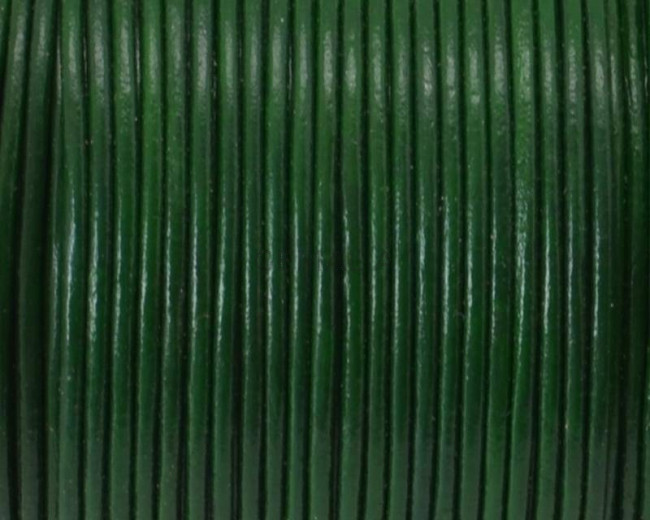 Round Leather Cord. 1mm. Dark green.