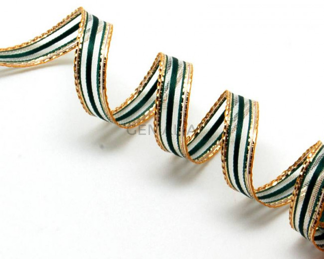Ribbon&wire. 9mm. Bottle green. Best Quality.