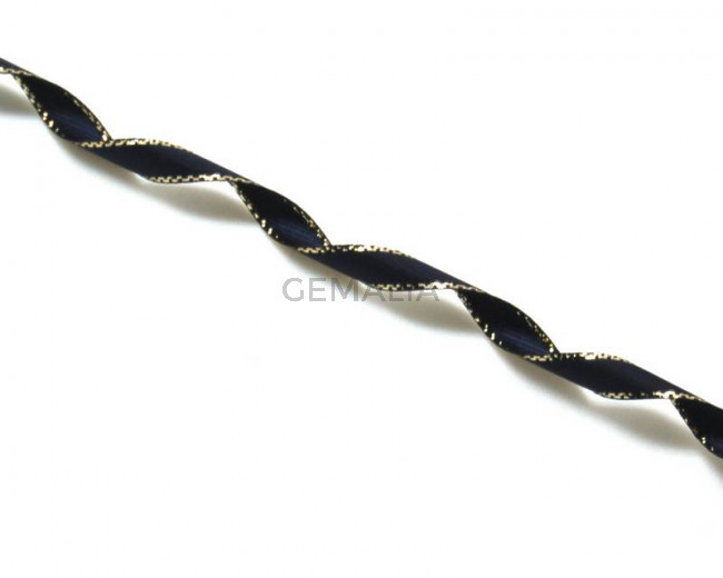Satin Ribbon. 7mm. Dark blue. Best Quality.