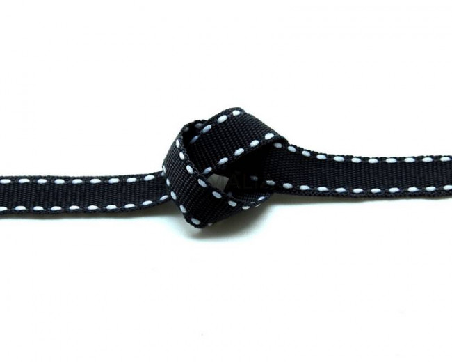 Ribbon. 10mm. Dark grey-white. Best Quality.