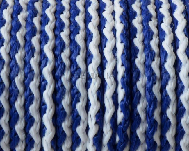 Cord. Polipropylene. Braided. Round. 4mm.White-navy blue.Best Quality.