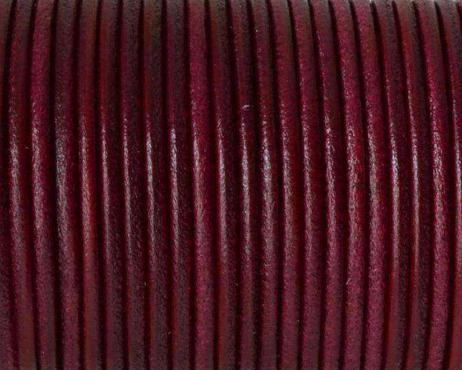 Round Leather cord 2.5mm. Fuchsia. Best Quality.
