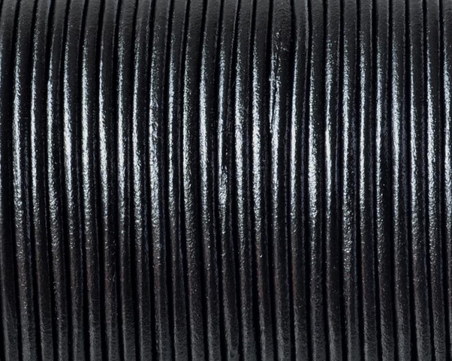 Kangaroo leather cord Round 1.6mm. Black. Best Quality.
