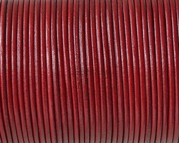 Kangaroo leather cord 1.6mm round. Dark red. Best Quality