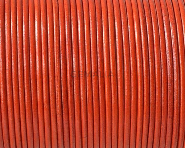 Kangaroo leather cord 1.6mm round. Dark orange. Best Quality