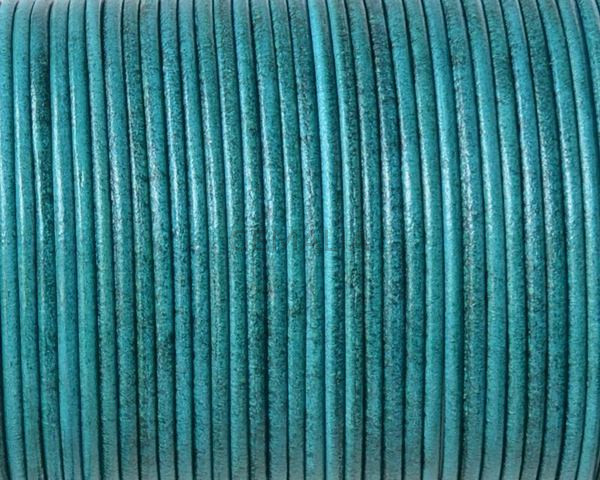 Kangaroo leather cord 1.6mm round. Blue turquoise. Best Quality