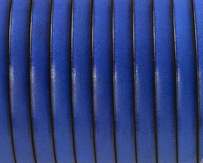 Flat Leather cord. 5x1.5mm. Blue. Best Quality.