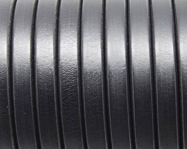 REGALIZ Leather cord. Oval 10x6mm. Black 2. Best Quality.