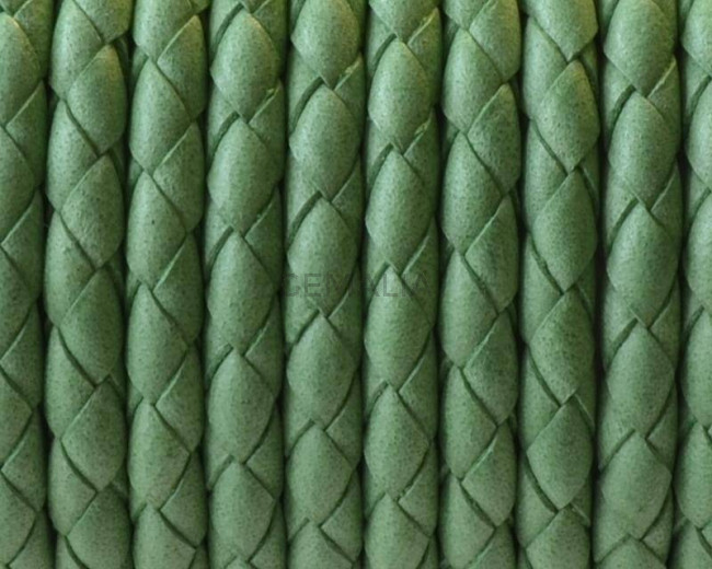 Bolo Braided Round Leather Cord. 4mm. Denver. Green. Best Quality.