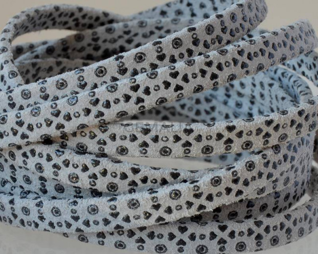 Flat Leather cord. 5x1.5mm. Grey. Best Quality