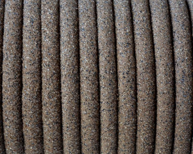 Round Leather cord. 5mm. Hollow. Sand colour. Inn.1.5mm.Best Quality.