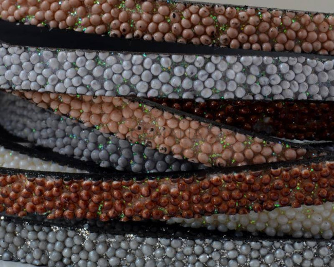 Flat Synthetic Caviar. 5x2mm. MIX. Best Quality. 50cm strands