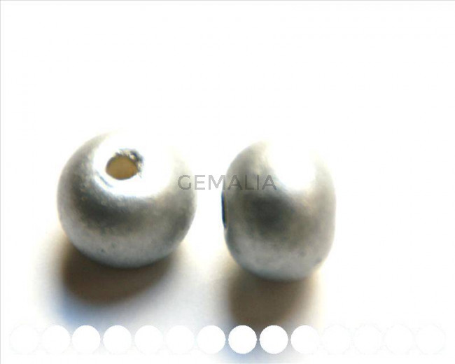 Ceramic. Round, 16mm. Matt silver. Int.3.5-4mm..