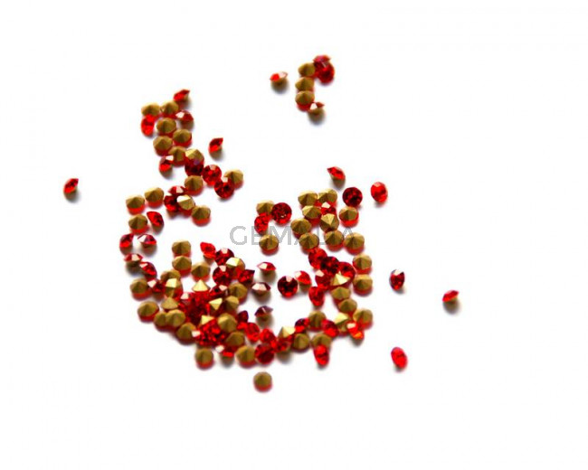 Crystal. Rhinestone Chaton. 2,9-3mm. Light Siam.