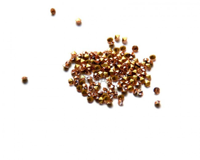 Crystal. Rhinestone Chaton. 2,9-3mm. Peach .