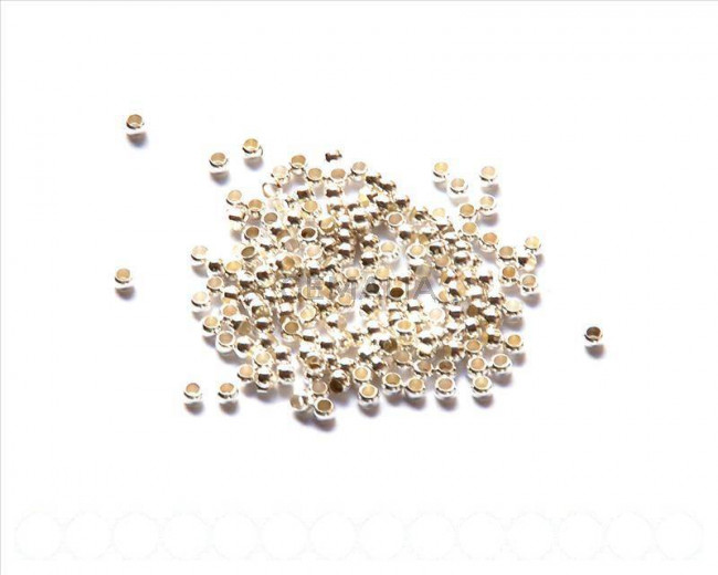Brass Crimp Bead, 2.5mm. Silver color 200 PCs.