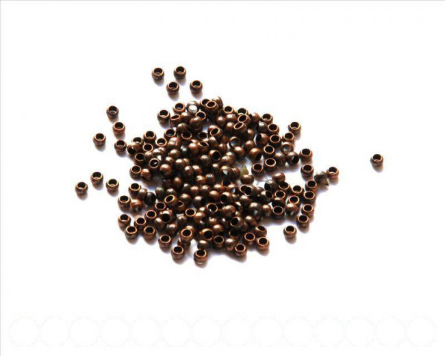 Brass Crimp Bead, 2.5mm. Antique copper 200 PCs.