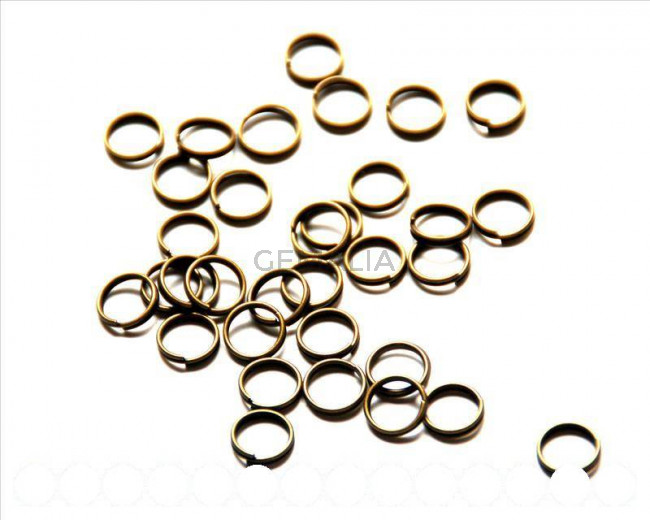 Jumprings. Double Ring, 8x0.7mm. Bronze.