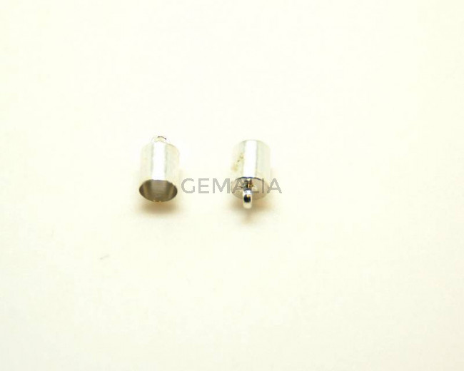 Metal. End cap. 10x6mm. Silver color. Inn.5.2mm.