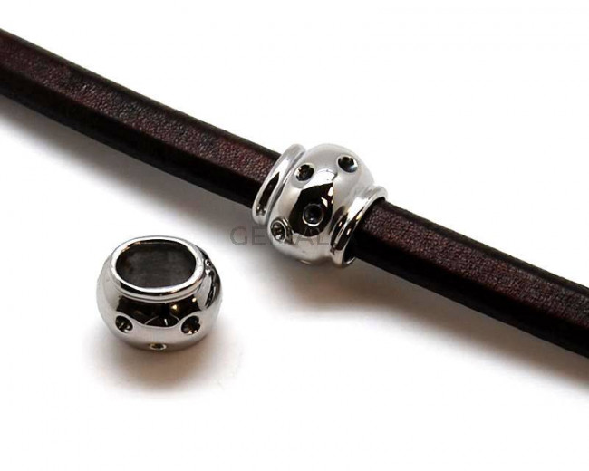 Stainless Steel. Drum. 15.5x18.5x16.5mm. Inn.11x7.2mm.