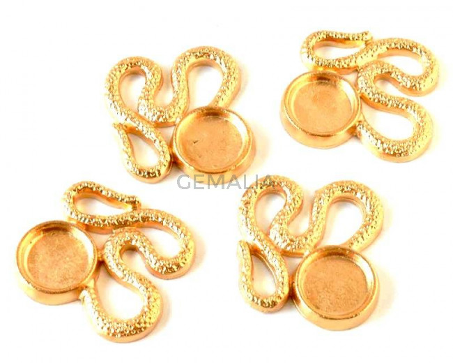 Zamak. Pendant. Snake. 34x33mm. Gold. Inn.12mm.