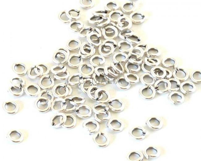 Brass. Ring. 4.5x1mm. Silver.