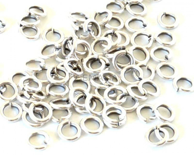Brass. Ring. 6x1.2mm. Silver.