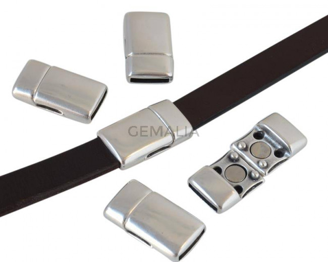 Magnetic clasp Zamak. Flat. 22x12.5mm. Silver. Inn.10x2mm. Bulk Price.