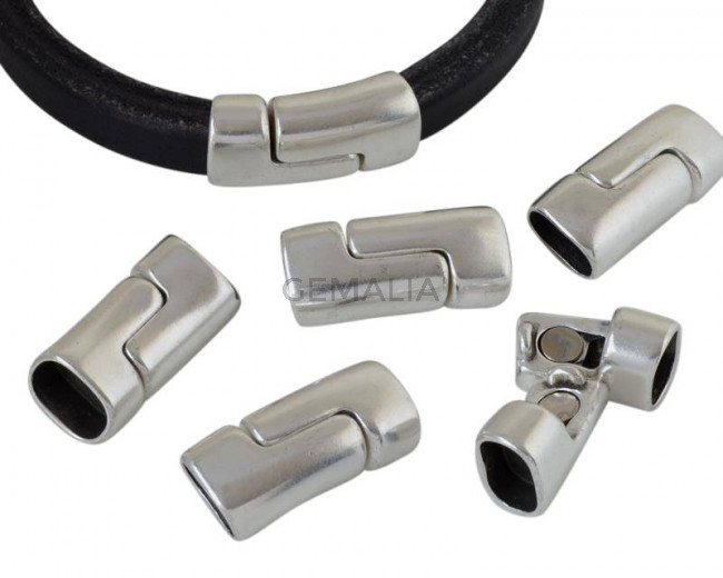 Magnetic clasp Zamak. 13x27mm. Silver. Inn.10x7mm. Bulk Price.