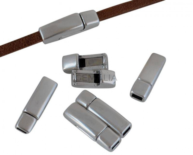 Zamak. Magnetic clasp. 17x5mm. Silver. Inn.3x1.5mm.