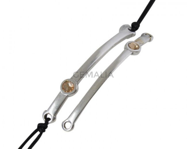 SWAROVSKI and Zamak connector. 43x5mm. Silver-Golden Shadow. Inn.1.5mm