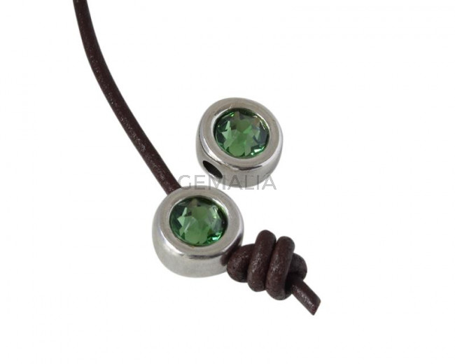 SWAROVSKI and Zamak slider. 12mm Coin. Silver-Erinite. Inn.3mm 