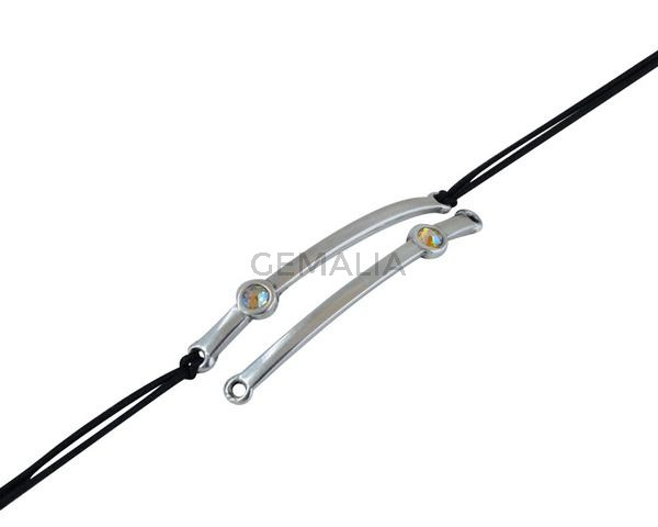 SWAROVSKI and metal connector. 43x5mm. Silver-Citrine Shimmer. Inn.1.5mm