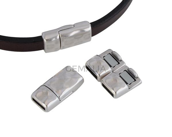Zamak. Magnetic clasp. Flat. 17x9mm. Silver. Inn.6x2mm.