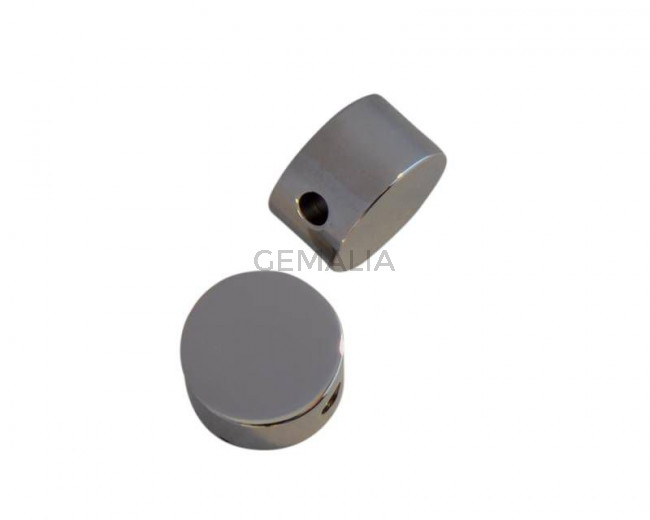 Stainless steel 304. Coin. 9x5.5mm. Silver. Inn.2mm