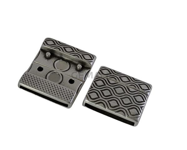 Magnetic clasp 19.5x22.5mm. Zamak-Silver. Inn 20x2mm
