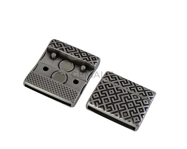Magnetic clasp Zamak 19.5x22.5mm. Zamak-Silver. Inn 20x2mm. Bulk Price.