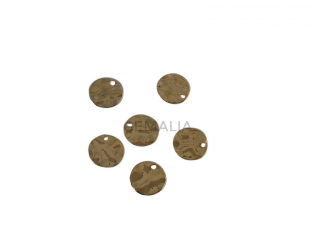 Brass pendant coin 10.5x10.5mm. 18Kt Gold Plated.Inn.1mm
