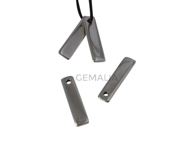 Zamak rectangle pendant 29x7mm. Silver. Inn. 2mm.
