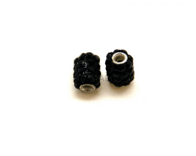 Resin/metal. Barrel. 10x13mm. Black. Inn. 3mm. approx.