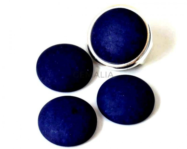 Resin. Cabochon. 20mm. Matt navy blue. Best Quality.