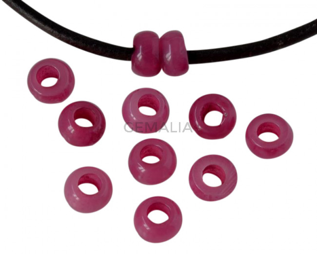 Resin rondell 6.5x6.5x4mm. Opaque Purple. Inn.3mm aprox. Best Quality.