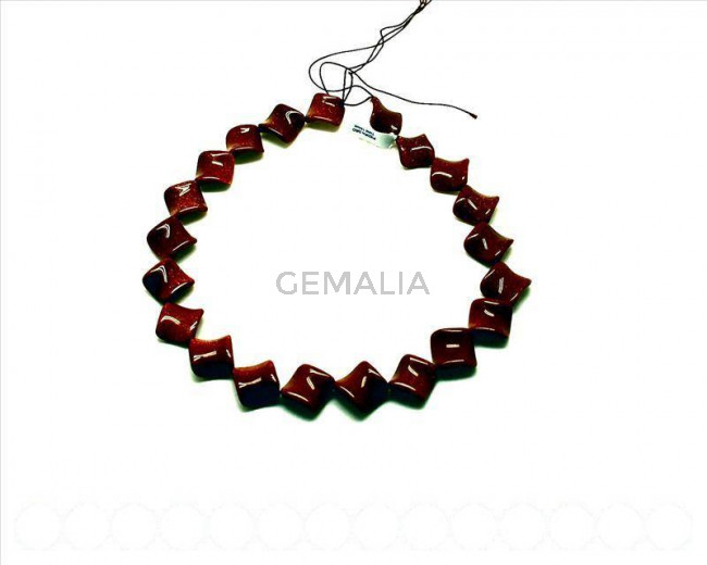 Goldstone. Twist 14mm. Sold per 16-inch strand.