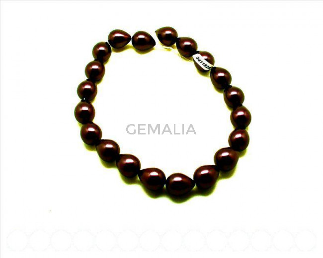 Shell. Teardrop, 20x16mm. violet. Hole:App.1mm.16-Inch Strand.